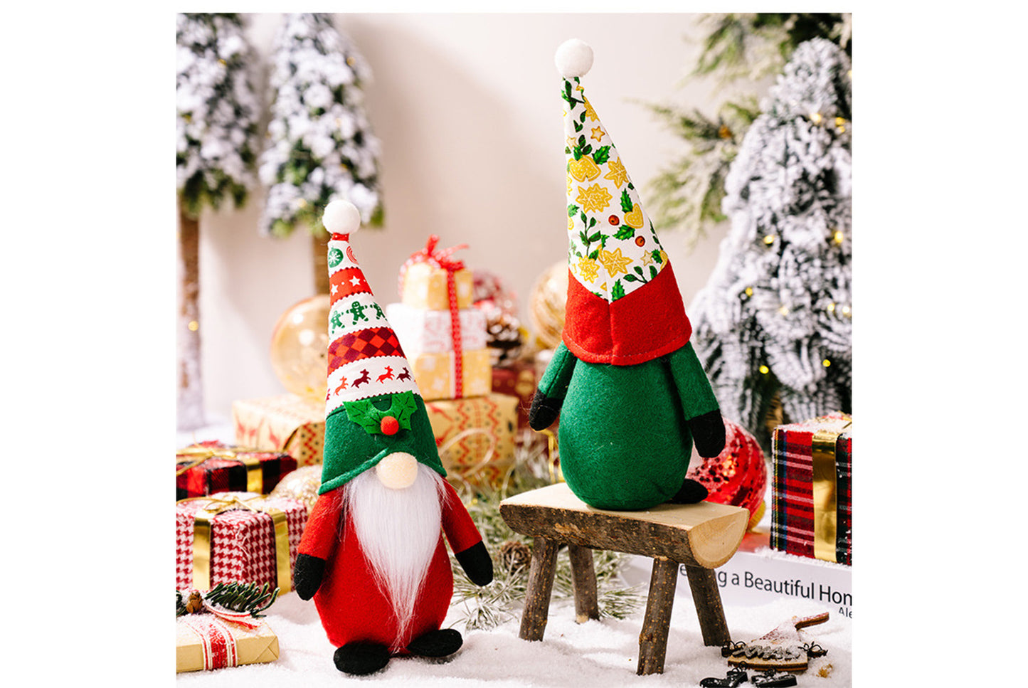 **Christmas No-Face Rudolph Doll Figurine**