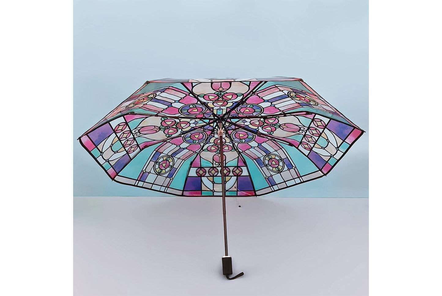 **Church Glass Tri-Fold Automatic Transparent Umbrella**