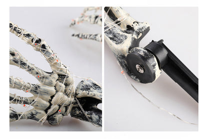 **Halloween LED Light-Up Skeleton Hand | Ground Plug Decorative Prop**