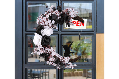 Halloween White Flower, Black Rose