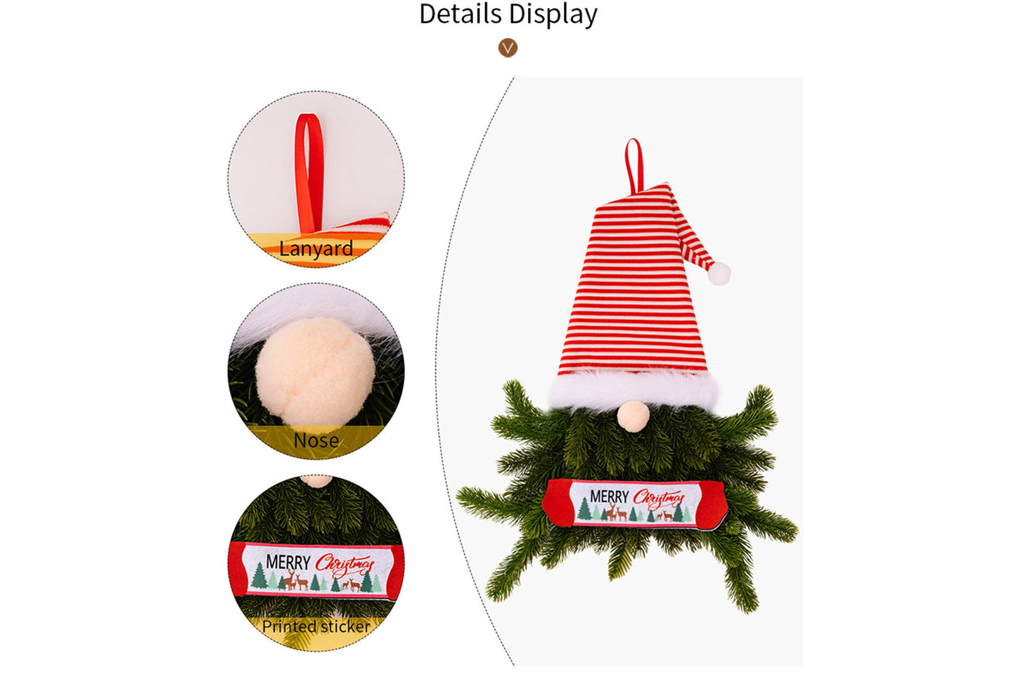**Christmas Elf Wreath with Faceless Doll Decoration**