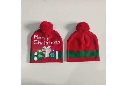 **Christmas LED Light Jacquard Knit Hat (Thickened Warm Version)**