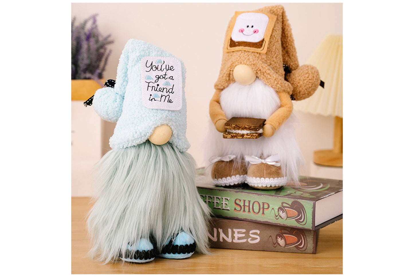 **Holiday Plush Gnome | Cow Biscuit-Shaped Ornament**