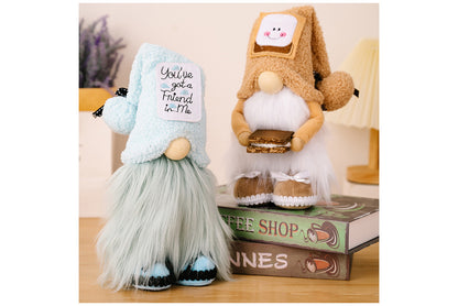 **Holiday Plush Gnome | Cow Biscuit-Shaped Ornament**