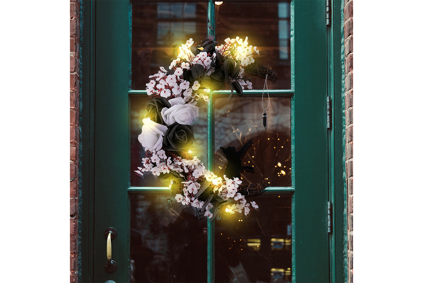 Halloween White Flower, Black Rose