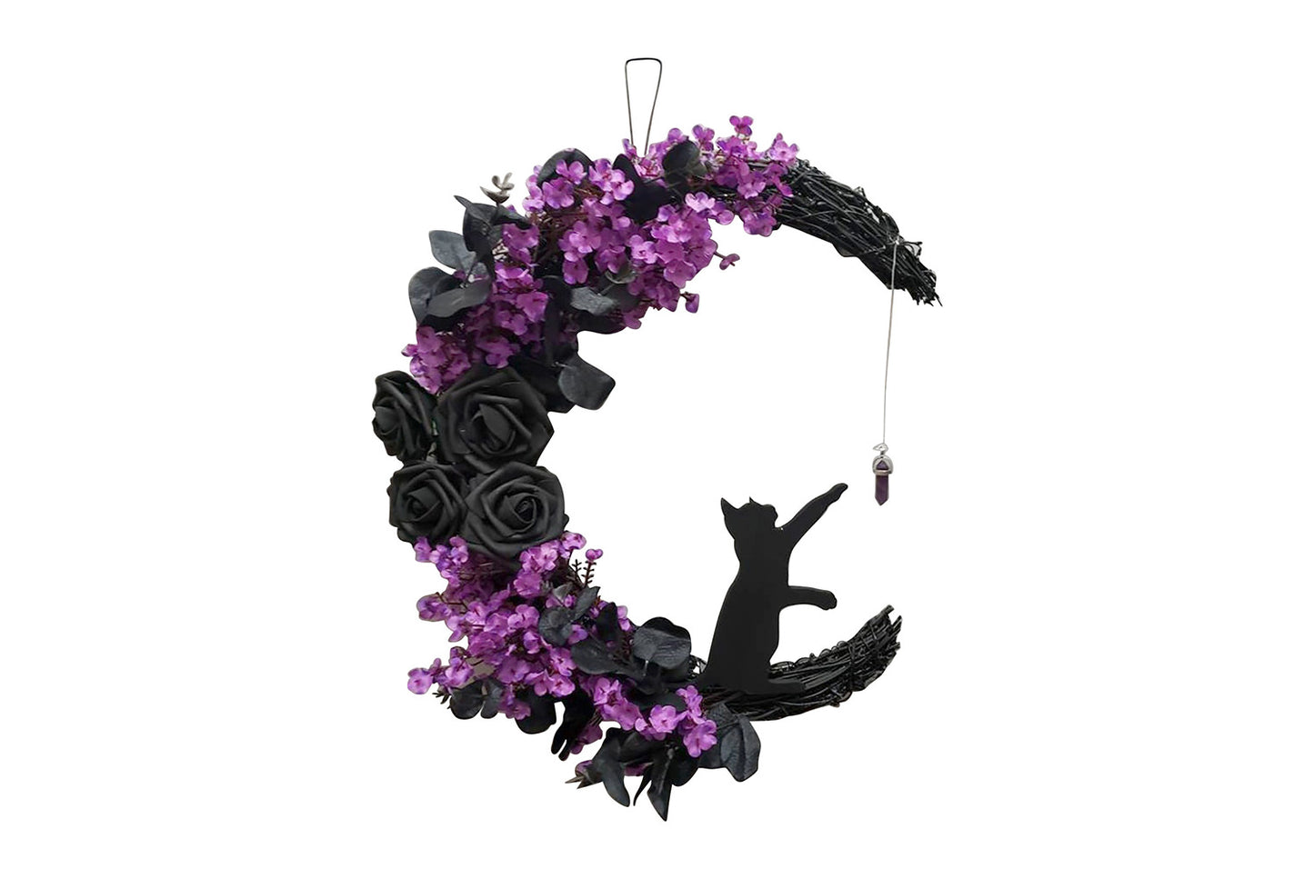 Simulated Black Rose Garland Halloween Decorations