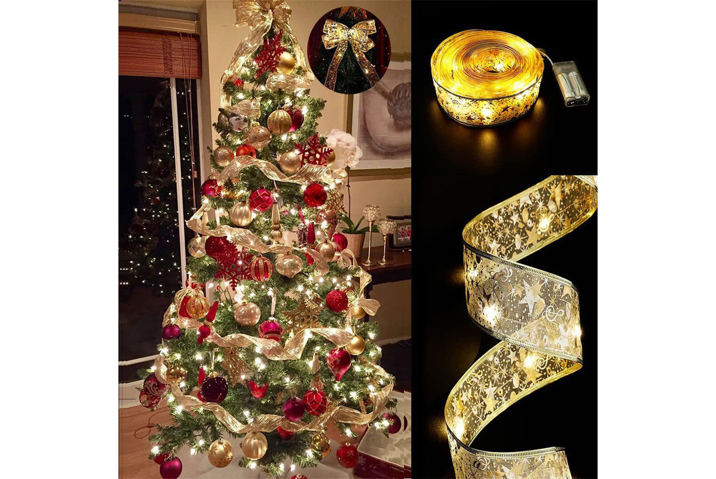 **Christmas Ribbon LED String Lights**