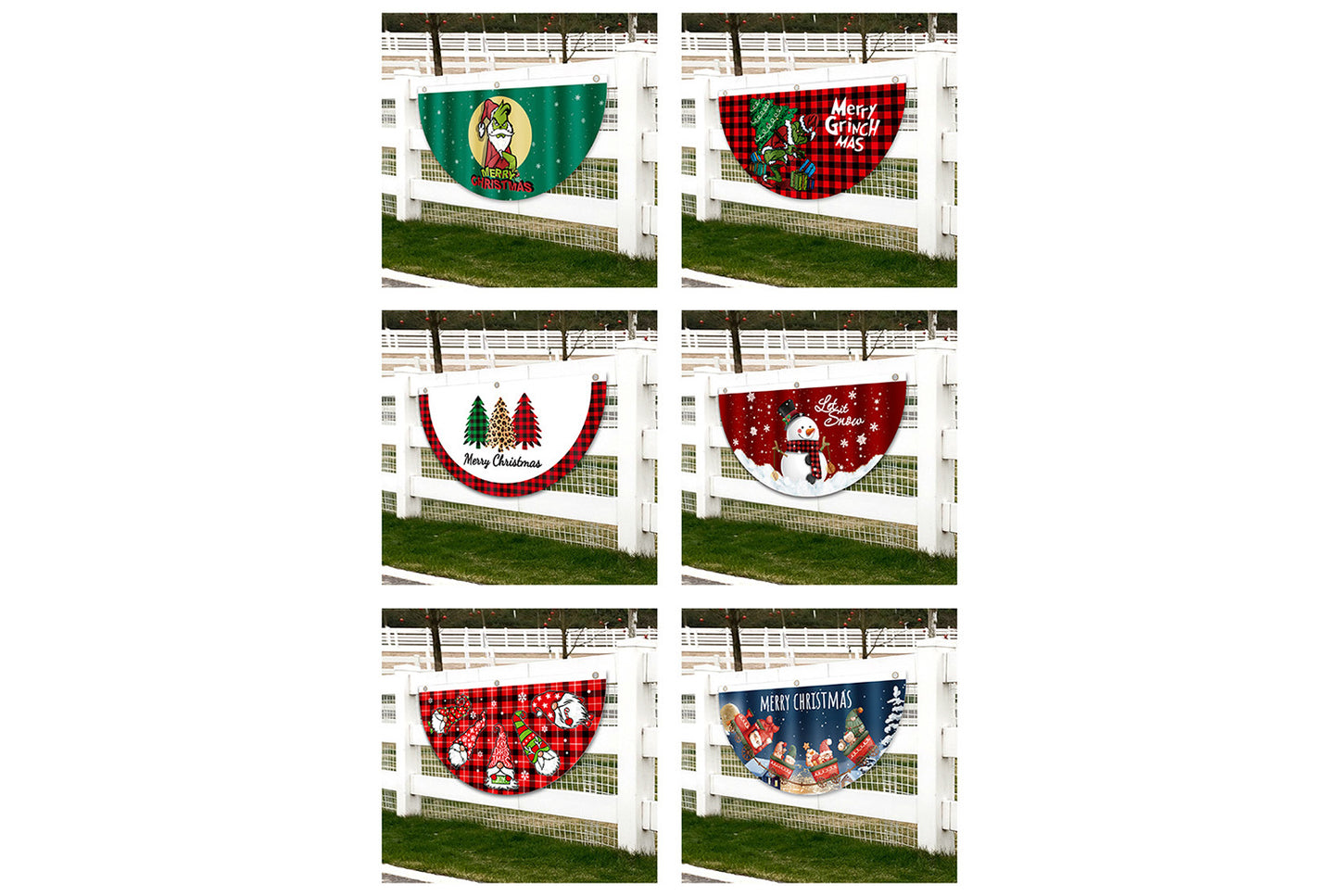 **Christmas Fan-Shaped Flag Outdoor Decoration**