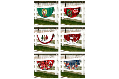 **Christmas Fan-Shaped Flag Outdoor Decoration**
