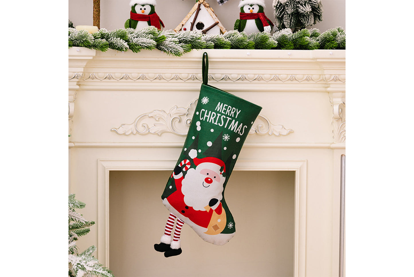 **Christmas Hanging Stockings (4 Colorful Printed Gift Stockings)**
