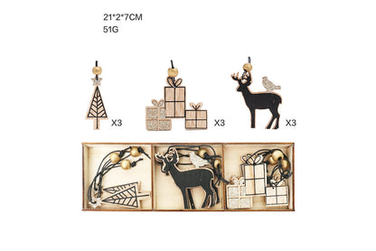 **Wooden Christmas Window and Wall Decal Set (Includes Ornaments)**