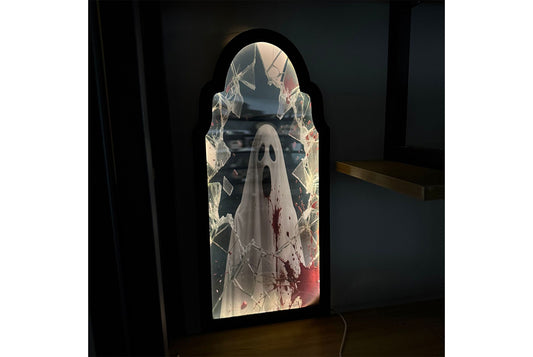 **Pottery Barn Ghost Hologram Mirror | Creative Halloween Wall Decor**