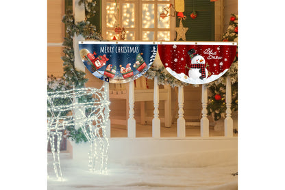 **Christmas Fan-Shaped Flag Outdoor Decoration**