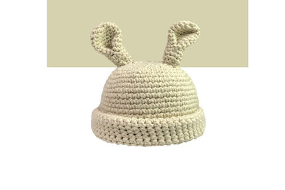 **Handmade Bunny Ear Knitted Hat (Autumn/Winter Warm Knitted Hat)**