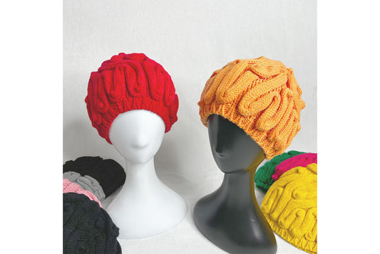 **Funny Dopamine Brain Flower Knitted Hat (Earflaped Knitted Hat)**