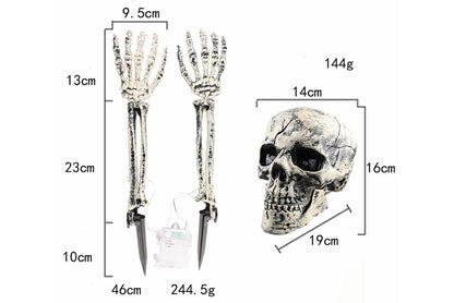 **Halloween LED Light-Up Skeleton Hand | Ground Plug Decorative Prop**