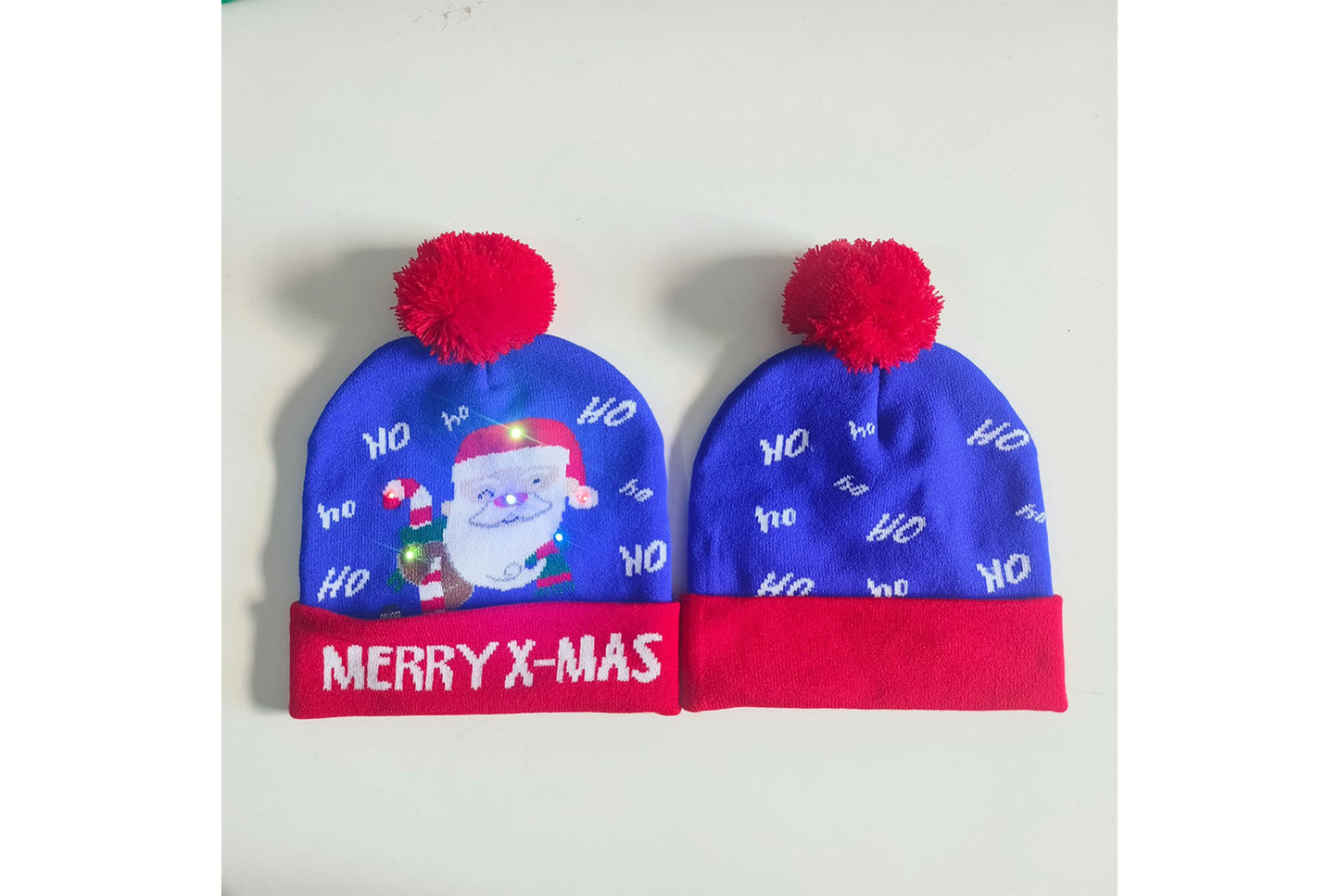 **Christmas LED Rainbow Light Jacquard Knit Hat**