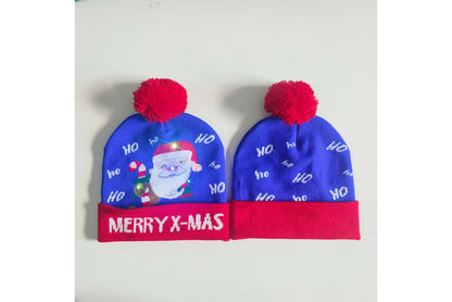 **Christmas LED Rainbow Light Jacquard Knit Hat**