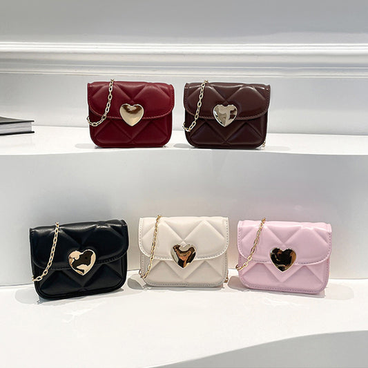 Solid color chain small square bag