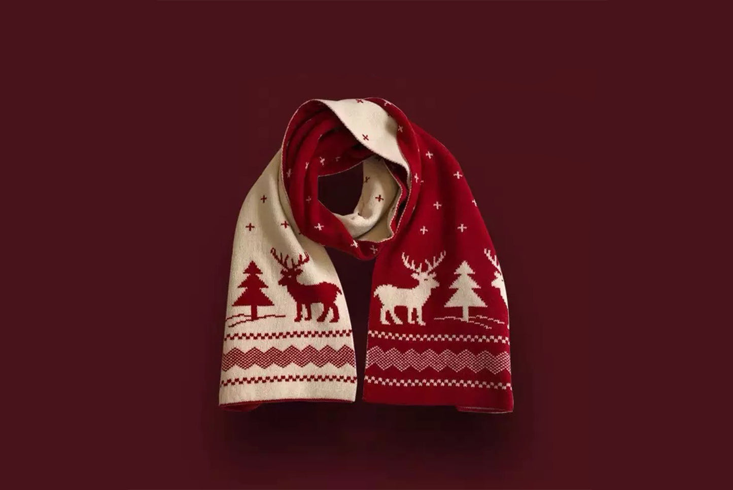 **Christmas Thick Knitted Scarf (Autumn/Winter Warmth Essential)**