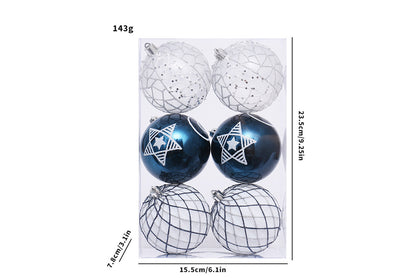 **Set of 6 Painted Christmas Balls**