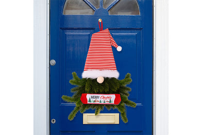 **Christmas Elf Wreath with Faceless Doll Decoration**