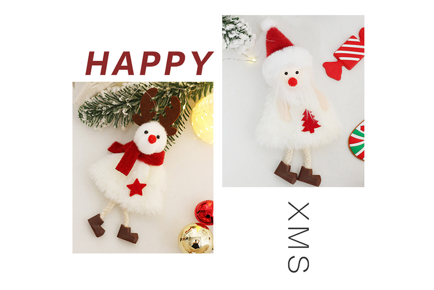 **Christmas Plush Doll Pendant Set**