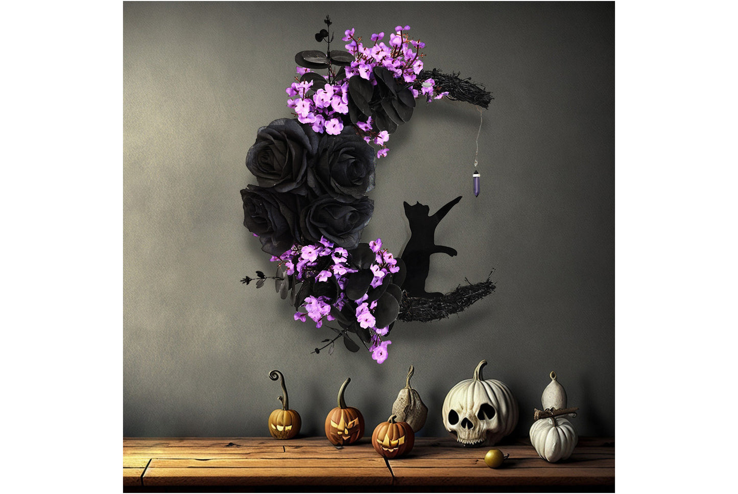 Halloween Moon Cat Garland
