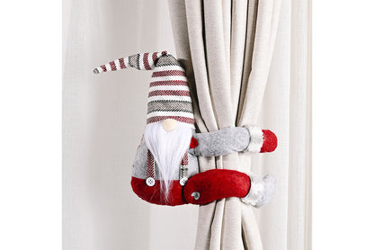 **Christmas Striped Hat Forest Old Man Curtain Clip Decoration**