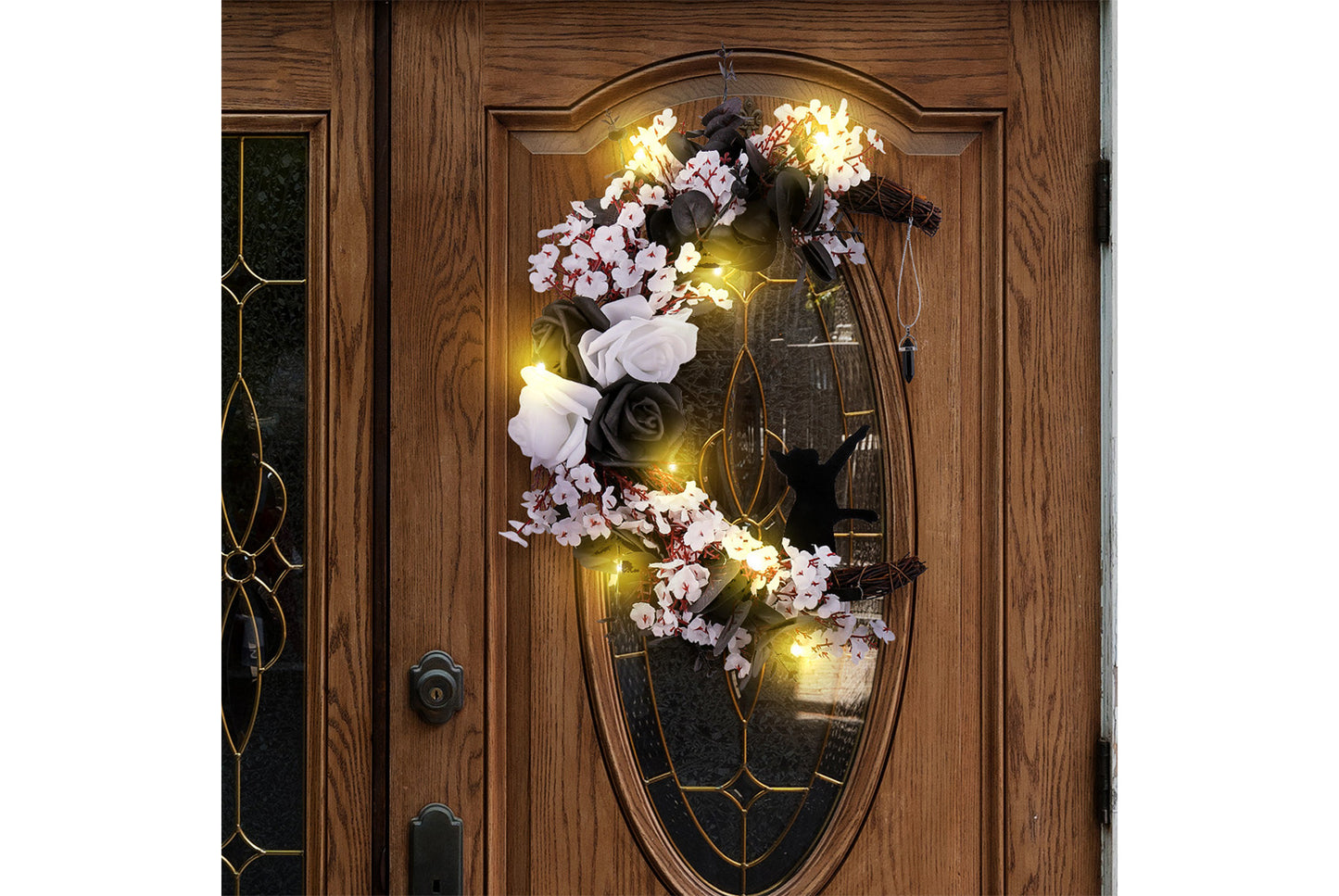 Halloween White Flower, Black Rose