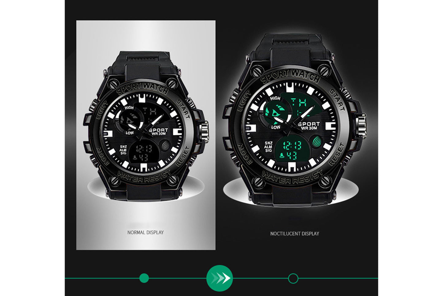 Waterproof sports electronic watch