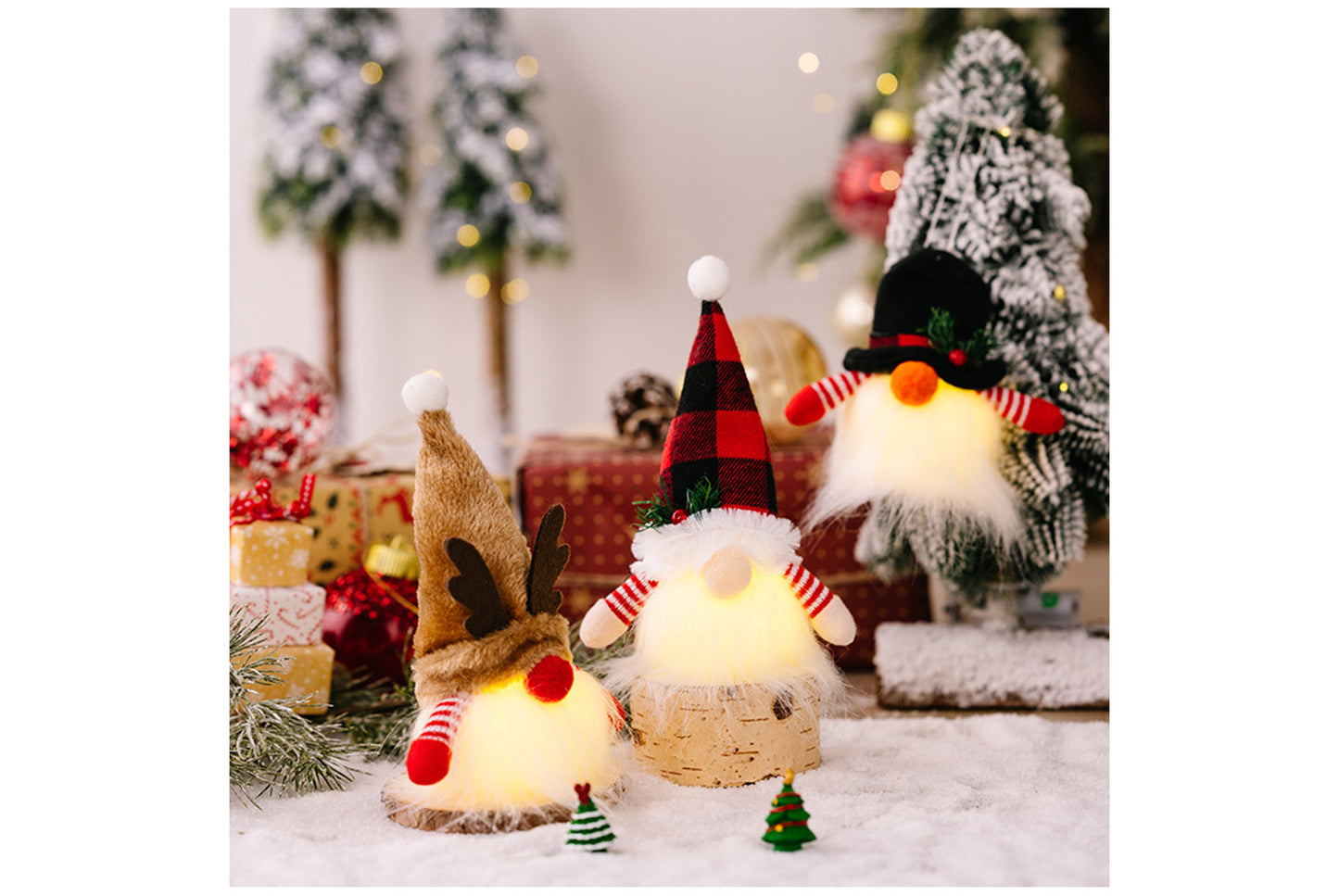 **Christmas Cute Rudolph Light-Up Faceless Doll Ornament**