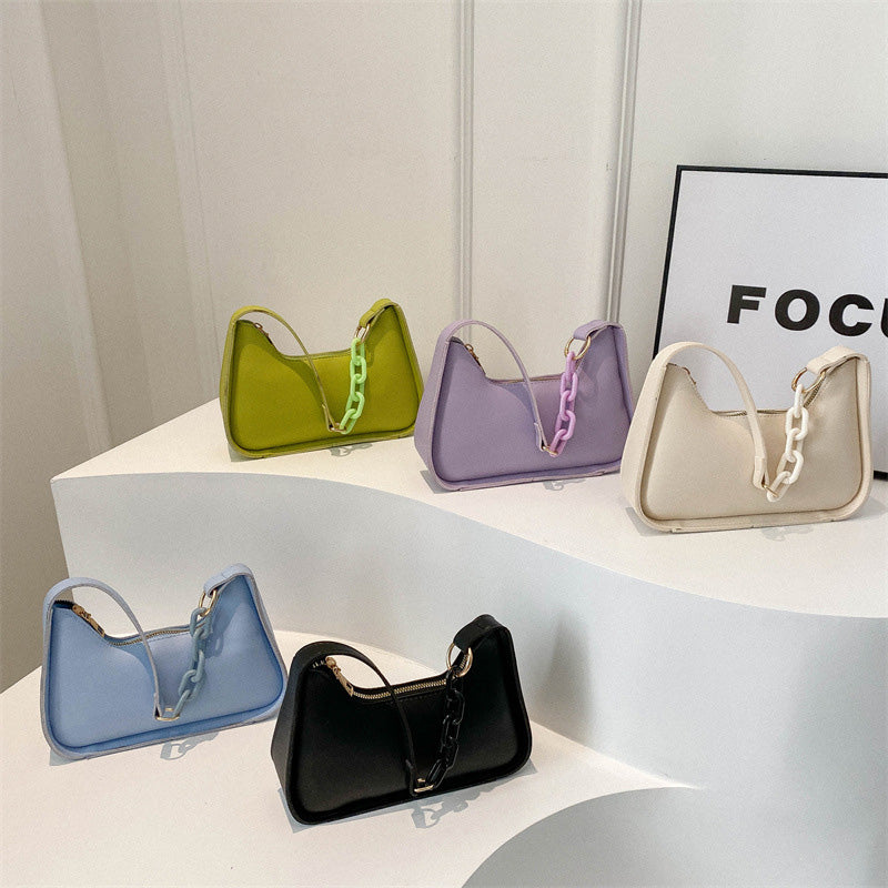 Solid color chain women's bag