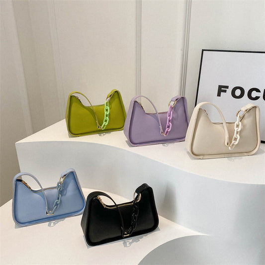Solid color chain women's bag