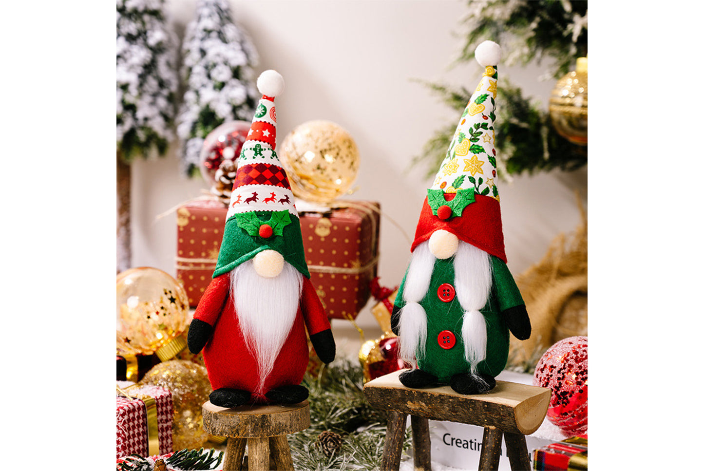 **Christmas No-Face Rudolph Doll Figurine**