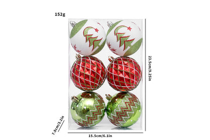 **Set of 6 Painted Christmas Balls**