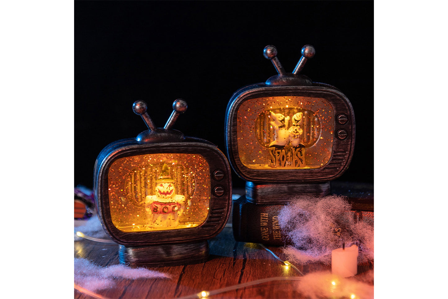 **Halloween TV Light | Ghost Skull Themed Desktop Ornament**