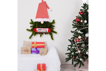 **Christmas Elf Wreath with Faceless Doll Decoration**