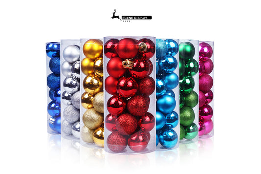 **3cm Christmas Ball Ornament Set (24 pieces)**