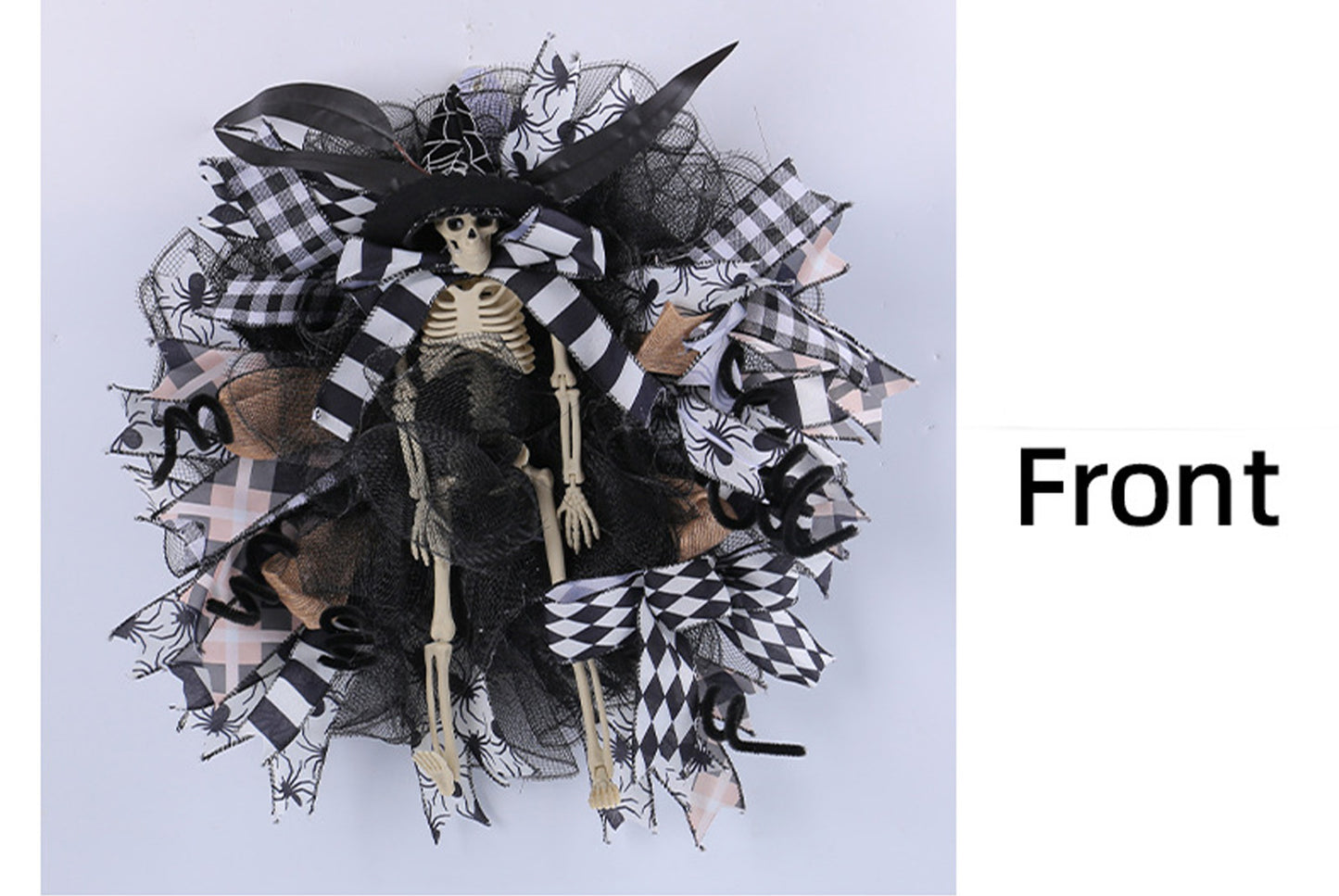 Halloween Witch Hat Skull Mesh Garland |