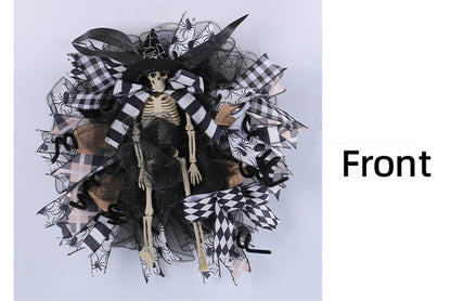 Halloween Witch Hat Skull Mesh Garland |