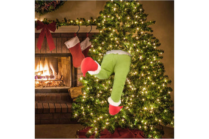 **Christmas Grinch Green Prosthetic Leg Ornament**