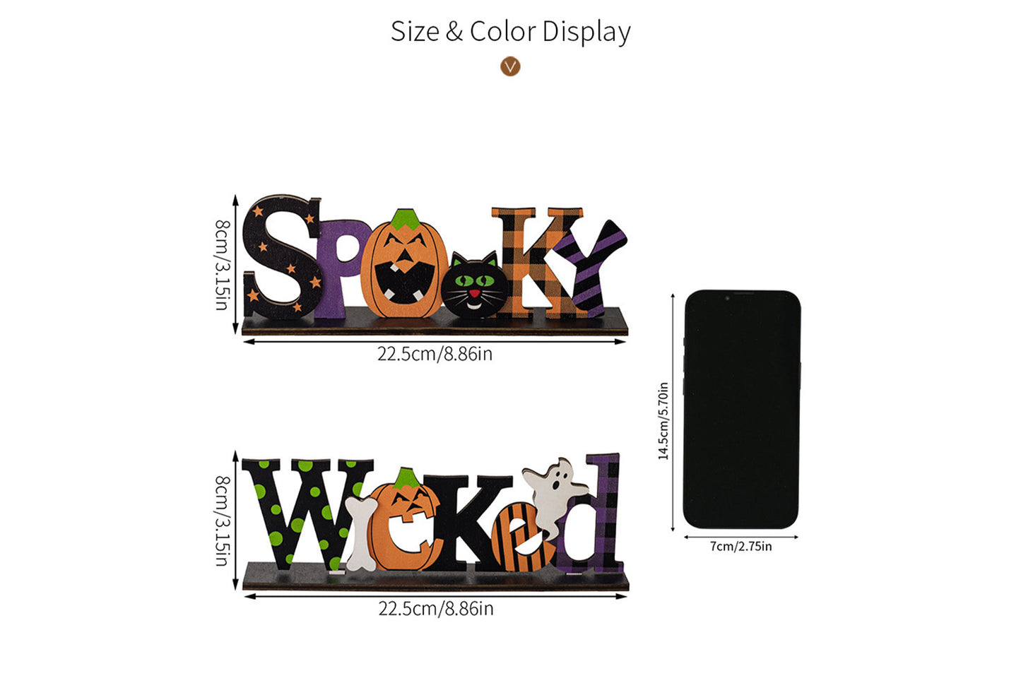 Halloween Wooden Letter Ornaments