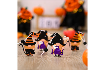 **4-Grid Halloween Rudolf Wooden Pendant | Wooden Home Decor**