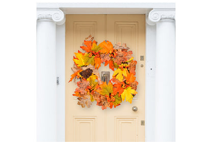 Autumn Harvest Maple Leaf Wreath | 35cm Fabric Door Hanging