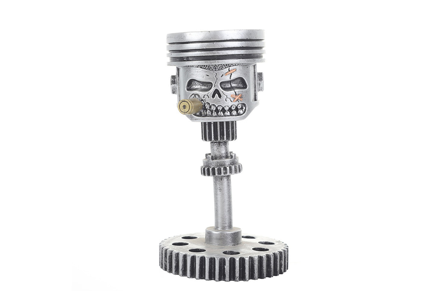 **Steampunk Skull Sculpture | Resin Gear Mechanical Ornament**