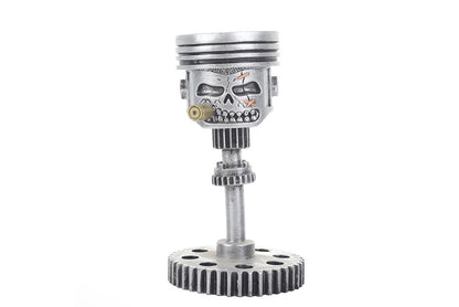 **Steampunk Skull Sculpture | Resin Gear Mechanical Ornament**