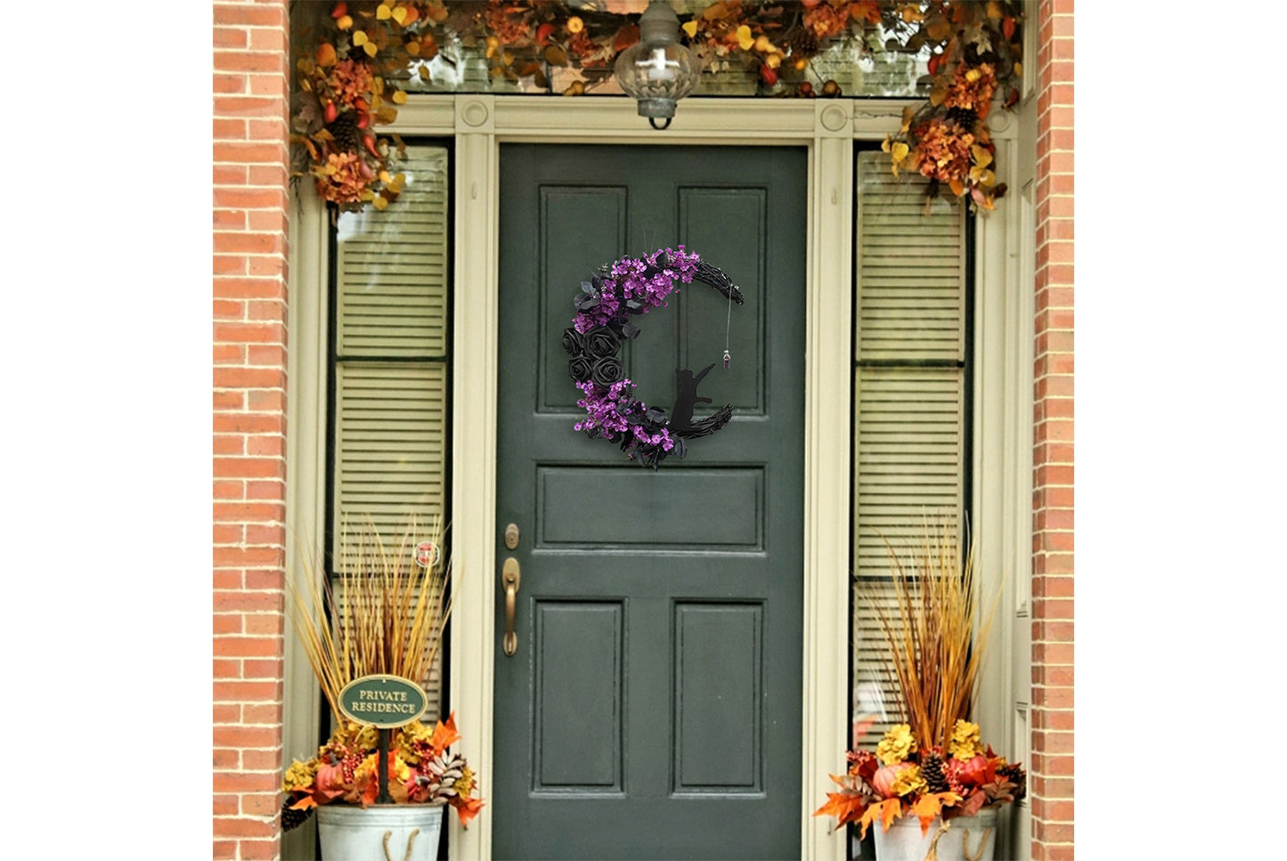 Simulated Black Rose Garland Halloween Decorations