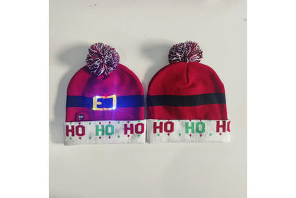 **Christmas LED Rainbow Light Jacquard Knit Hat**