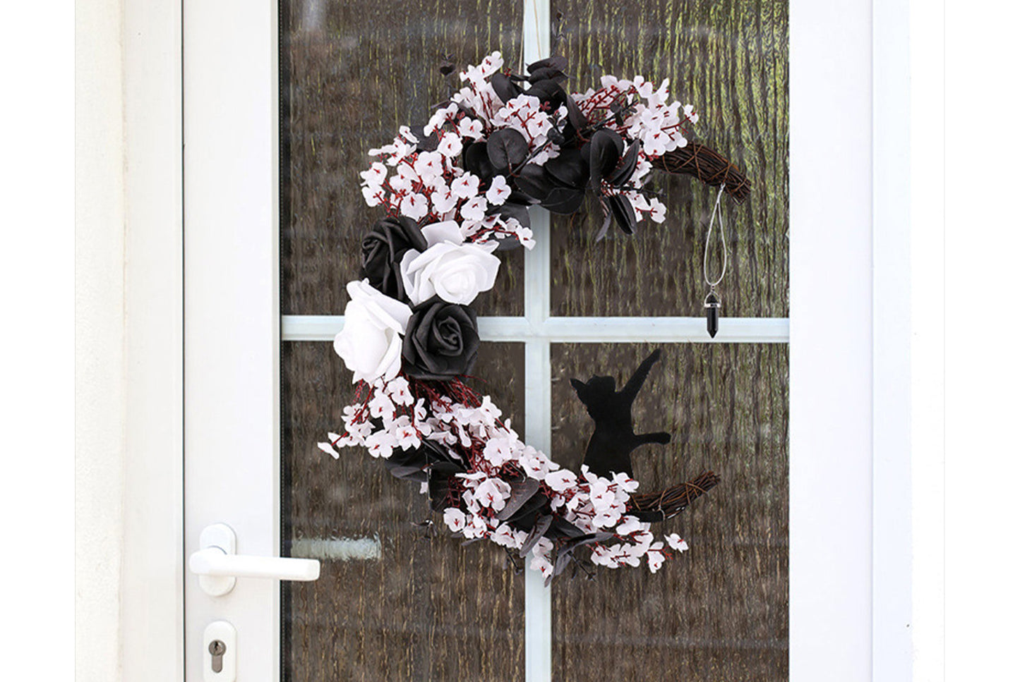 Halloween White Flower, Black Rose